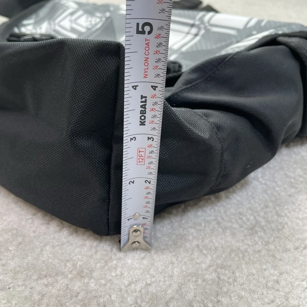L.L. BEAN Messenger Bag Shoulder Medium Strap Push Lock Logo Black Print